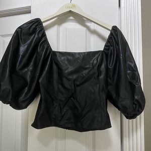 Black xs Amanda Upichard off the shoulder puff sleeve blouse
